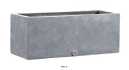 Artificielles.com - Pflanzgefäß aus Glasfaser Farn Ext, L 57 x H 27 cm, Bleigrau – Maße: H 27 cm – Farbe: Bleigrau