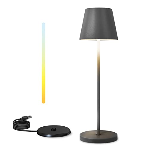 GGNOO LED Akku Tischlampe Outdoor - Dimmbar, IP44 Wasserdicht, 6-12h Laufzeit