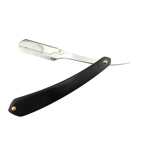 NOLITOY Men's Razors for Shaving Metal Manual Razor Black Wooden Handle Safe Easy to Open Guard Suitable for Beard Sideburns