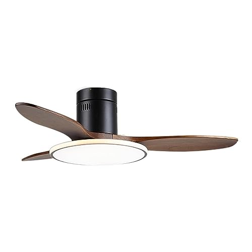 Ventilateur de plafond de mode en vert mat avec suspension lumineuse LED chic