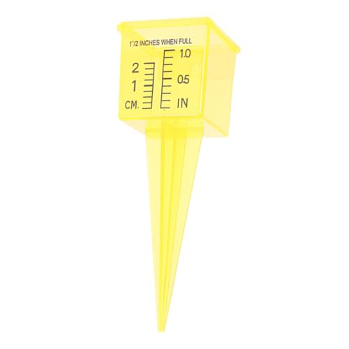 Toyvian pluviómetro medidor de agua del jardín medidor de agua de lluvia medidores de lluvia medidor de nieve tazas medidoras de rociadores de polivinilo Yellow