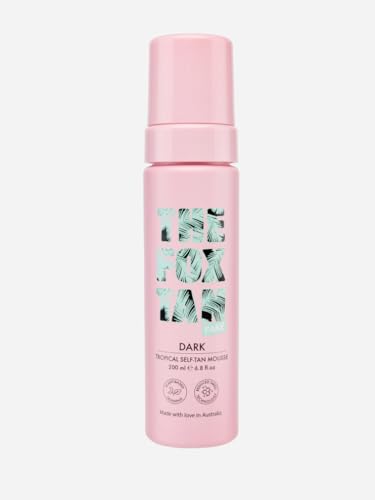 The Fox Tan - Selbstbräuner - Dark Tropical Self-Tan Mousse - für den Körper mit 100% natürlicher DHA, Selbstbräunungs-Mousse ohne Selbstbräuner-Geruch, 200 ml
