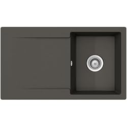 Fregadero Schock SCHOCK Fregadero de cocina de 86 x 50 cm Epure D-100 de asfalto, de granito a partir de 45 cm de ancho