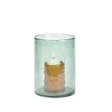  Lambert [W0725] Livorno Windlicht Glas Ocean/orange H21 cm D15 cm