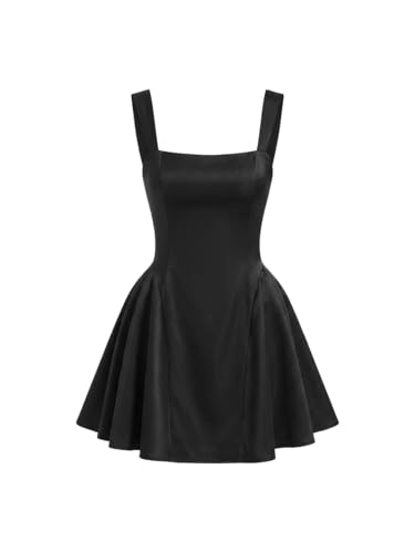 Image of CIDER Womens Polka Dot Going Out Dress Cute Summer Date Night Square Neck Sleeveless Mini Dress