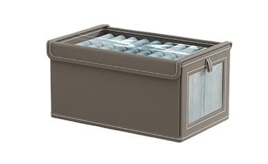 XINCHANG Caja de almacenamiento de ropa para artículos de ropa, apilables, plegable, tela Oxford, marco de acero, caja de almacenamiento para almacenamiento de ropa (grande (40 x 25 x 20 cm), gris con