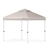 PYKES PEAK (パイクスピーク) ワンタッチ タープテント 2.5m×2.5m 大型 【 組み立て簡単 シルバーコーティング UVカット 遮光 耐水加工 4段階調整 風抜けベンチレーション 】 日除け 日よけ キャンプ アウトドア イベント タープ テント (ライトベージュ)