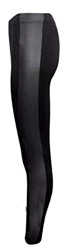 Hina Fashion Leggings con estampado de panel lateral para mujer, pantalones ajustados, pantalones estampados, Aspecto mojado., M-L