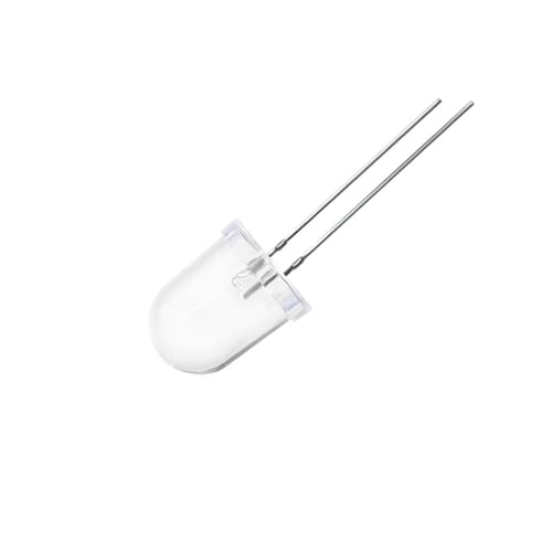 WHWRCADV 5 PCS Transparent LED Diode 10MM White Red Yellow Blue Green Light Emitting F10(Red)