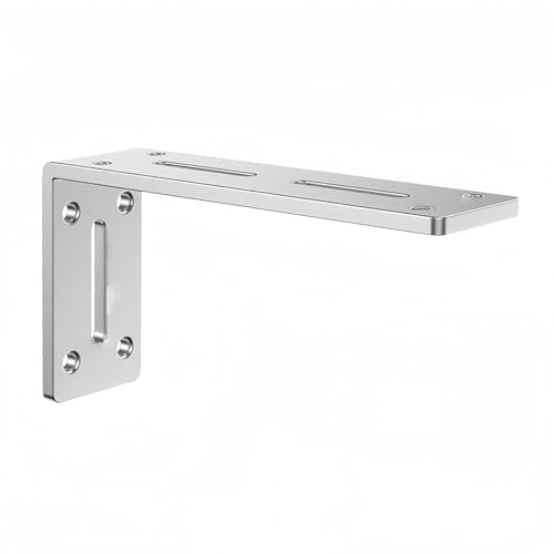 L型金具 ステンレス製 アングル金具 一体成型 直角ブラケット 耐水防錆 デスクベッドエッジ用 本棚やキャビネットの接続に適 3サイズ選べる(A 120x60x40mm)