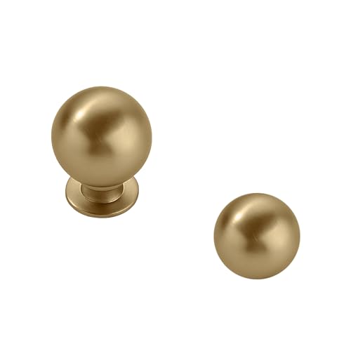 khtmeware 10 Pack 1 Inch Brushed Gold Cabinet Knobs Brushed