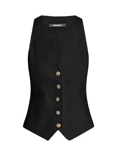 Mina Self Women's Sleeveless Vest Tops 2025 Summer - V-Neck Lightweight Slim Trendy Casual Business Work Blazer Pockets3