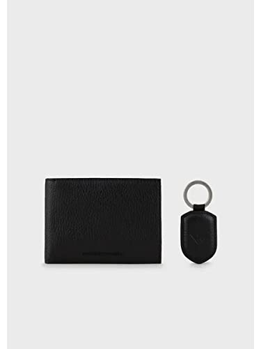 Emporio Armani Pelle, Set Portafoglio/Portachiavi Y4R222Y068E Nero - 3