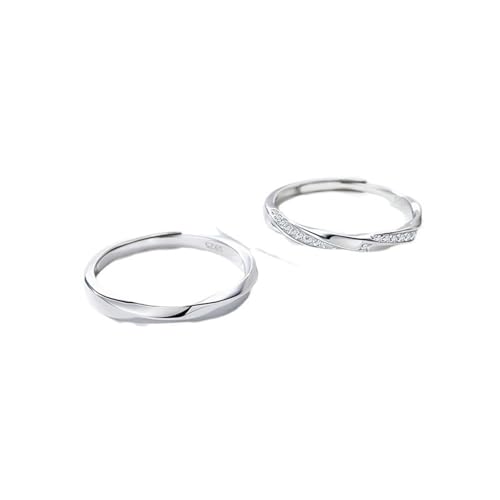 Bague réglable gravure en argent sterling alliance élégante pour femme