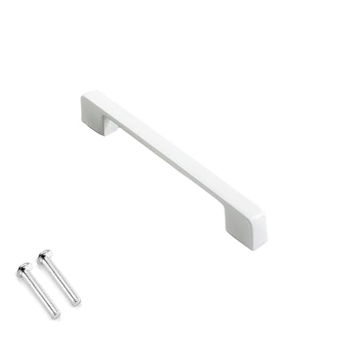HDEYRSX 1 Pcs Tirador de Aleación de Zinc Tiradores para Muebles de Cocina Pomos para Cajones Perillas Manijas para Puerta de Armario Aparador,con Tornillos (Centros 192mm,Blanco)