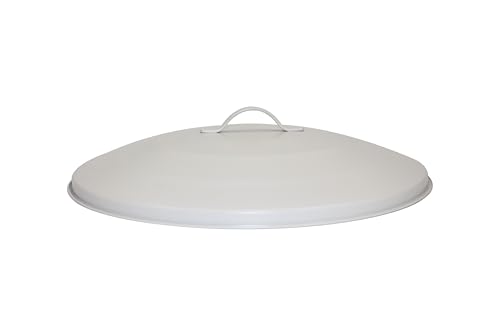 Bote de basura redondo con tapa 13 galones acero galvanizado beige miniatura 4