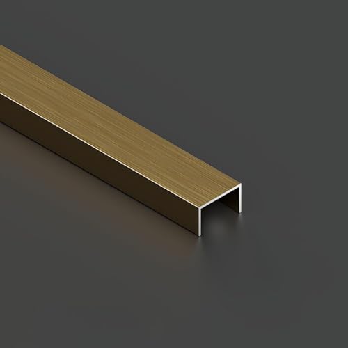 Brushed Bronze Finish Aluminum U Channel for Wall Molding Trim, Decorative Trim Framing, Joint Cover Strip, 15Pcs W 17mm H 10mm x 2.95m Long Total 44.25 meters 145.18 ft Aluminum C Channel, Waterproof