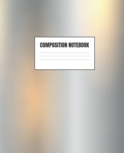 Metallic Composition Notebook: 7.5 x 9.25 in | WIDE Ruled Lined | 100 Pages | Cool Silver Chrome Metal Cover for Men, Boys, Kids, Teenagers, Middle School, High School, Teachers, and College Students