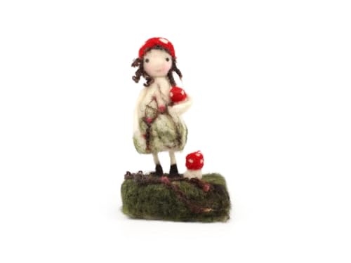 Wizardi Beginner Needle Felting Kit for Adults - Toadstool Fairy.