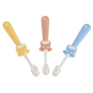 Veemoon Kinderzahnbürsten 3er Pack - Gelb Rosa Blau