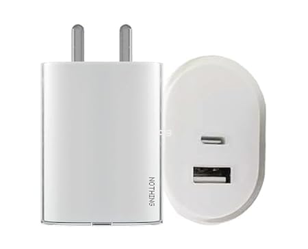 Image of Original Nothing Phone 2A Original Dual Port Charger - 45W Adapter Powerfull Performance CMF -Nothing (USB-A & USB-C)(DP10)