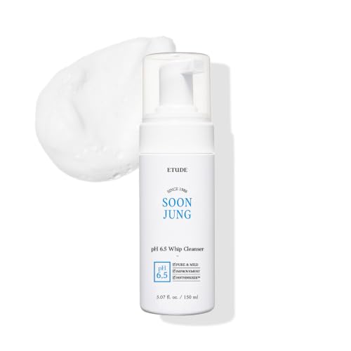 ETUDE SoonJung pH 6.5 Whip Cleanser | Mild Micro Foaming Face Wash for Sensitive Skin, Panthenol...