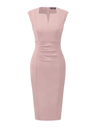 Allegra K - Allegra K Women's Sheath Dress Pencil Work Sleeveless Professional Office Dresses Small Pink - Best Deal on Amazon