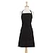 DII Cotton Adjustable Kitchen Chef Apron with Pocket and Extra Long Ties, 32 x 28", Commercial Men & Women Bib Apron for Cooking, Baking, Crafting, Gardening, BBQ-Black
