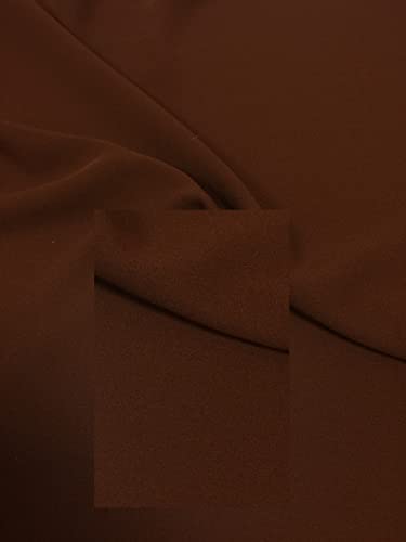 Plain Poly Musgo crepé vestido de georgette tela peso medio 58 'de ancho M420 mTEX Coffee 34