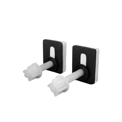 Image of KI Toilet Seat Cover Hinges Pair Parry Type Clamp Box Plastic WC Seat Fixing Kit Universal Hinge Replacement Bolt Set White Heavy Duty Bathroom Accessories Easy Install Premium Long Lasting Design