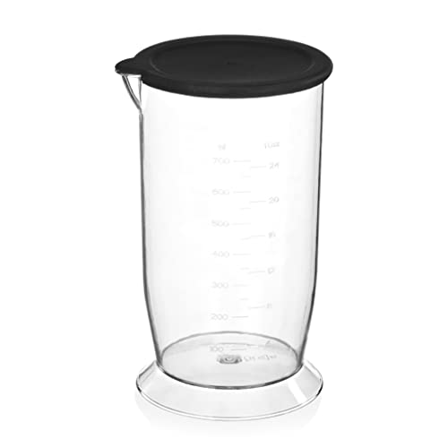Miniatura 6 de Tristar MX-4829 - Set de batidora, con batidor, picadora y vaso medidor de 700 ml con tapa, Varilla de acero inoxidable, Función turbo, Motor de 1000 W DC, Negro y plateado