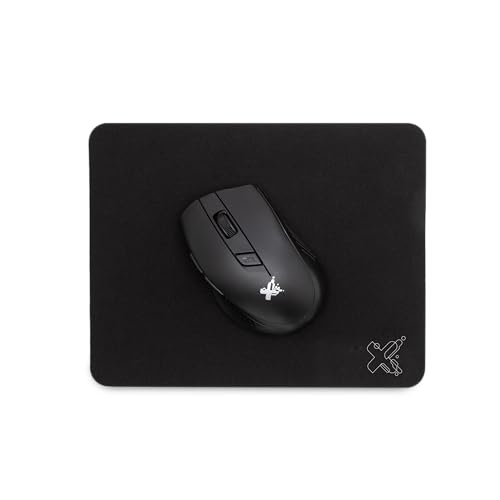 Maxprint 603579 - Mouse Pad Tecido, Preto, 22 x 17.8 cm, 1 Unidade | Superfície Lisa, Ideal para Notebook e Escritório
