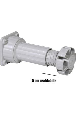 FEYZAYAPI Ayarlanabilir Dolap Mobilya Tezgah Puf Yükseltici Yükseltme Ayağı 10 Cm GRİ Ayak (4ADET)