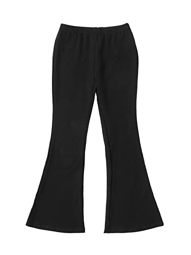 Milumia Girl's High Waisted Bell Bottoms Flared Wide Leg Casual Basic Legging Pants