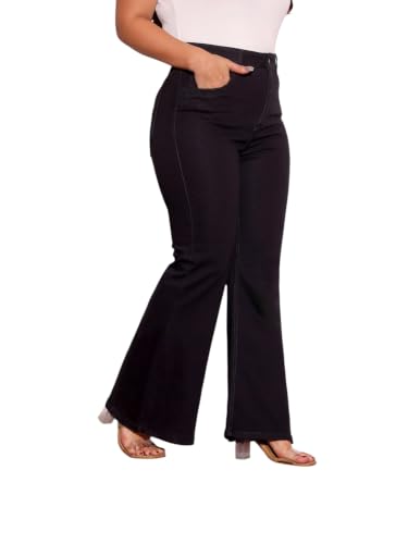 Image of Miss Chase A+ Women's Wide Leg High Rise Regular Length Stretchable Denim Jeans