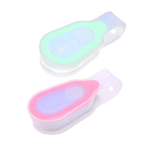 VICASKY 2Pcs LED Running Light Clip Silicone Safety Lights with Built Magnet Portable for Biking Walking Random Color