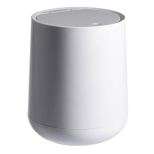 Cabilock mini papelera de escritorio con tapa prensada gris
