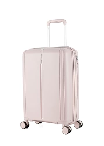 METZELDER Valise Rigide Victoria Coque Incassable 100% Polypropylène, Serrure TSA, avec Souflet Extension Garantie 2 Ans (Rose Pastel (Pink), S (Cabine) -...