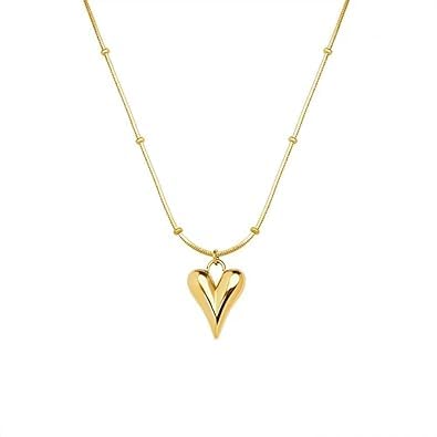 SUBHAGALANKAR 18k Gold Plated Heart Shape Stainless steel Anti tarnish Heart Necklace For Women And Girls - Bella009 (B0DBLC5NPP) Amazon Price History, Amazon Price Tracker