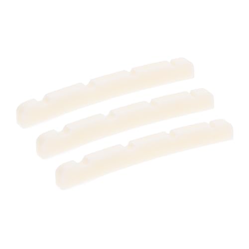 FAVOMOTO Enhance Your Bass Guitar's Tone 3pcs Ox Bone Guitar String Nuts Upper Nuts Bass Supplies Sturdy Lightweight