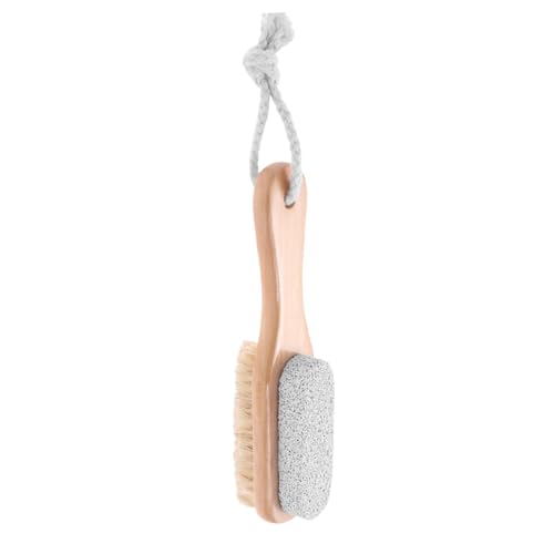 Beatifufu Scalp Remover Double Sided Pumice Brushv Foot File Remover Pumice Remover Wooden Handle