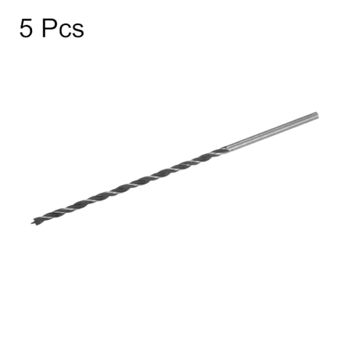 sourcing map 5pcs Brad Point Drill Bits 5mm(13/64") Dia Straight Round Shank Drill Metric Brad Point 5.3" Drilling Depth Spiral Twist Drill Bits for Carpenter Woodworking Plastic Rubber 3 sourcing map 5pcs Brad Point Drill Bits 5mm(13/64") Dia Straight Round Shank Drill Metric Brad Point 5.3" Drilling Depth Spiral Twist Drill Bits for Carpenter Woodworking Plastic Rubber - Image 3