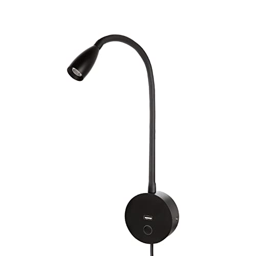 Liseuse murale LED 3000K avec port USB et interrupteur tactile