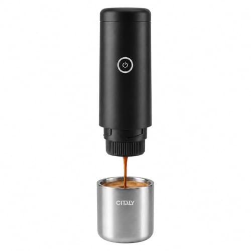 Image of Portable Espresso Machine, Self-Heating Travel Coffee Maker with Double-Walled SUS316 Cup,20 Bar Patented Hydraulic System,PD 3.0 Fast Charge,Cold Brew Mode,for Ground Coffee&NS Capsules,Black