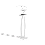 duehome | Galan de Noche, Colgador de Pie, para Habitacion o Dormitorio, Modelo 23136, Color Blanco, Medidas: 45 cm (Largo) x 34 cm (Ancho) x 114 cm (Alto)