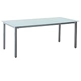 Casaria Sitzgruppe Bern 8+1 Aluminium 7-Fach verstellbare Hochlehner Stühle Milchglas Tisch Silber Gartenmöbel Set - 7