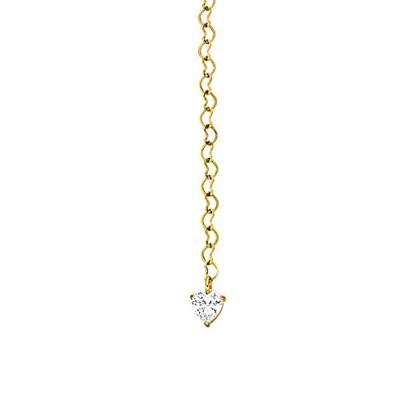 Purelei® Endless Love-kedja (guld, silver, roséguld), vattentätt Y-halsband för kvinnor med hjärthänge av ädelsten, kedja av rostfritt stål, gåva för kvinnor, 60 cm längd justerbar