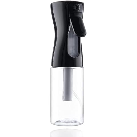YUNAI 200ml Spray Bottle, Empty Continuous Mist Bottle, Mist Sprayer for Hairstyling, Gardening, Cleaning and Skin Care(Transparent) Cover
