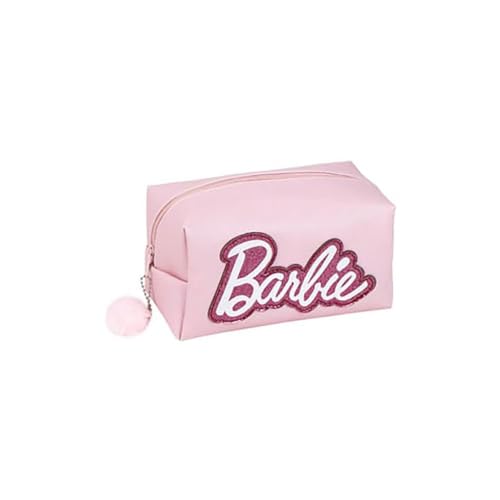 Neceser de viagem da Barbie - cor rosa - grande capacidade de armazenamento - fecho de correr - estampado de Barbie - produto original, ROSA, Necesser de viagem de grande capacidade