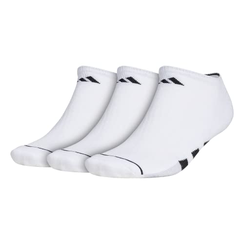 Adidas Men's Cushioned No Show Socks (3-Pair), White/Black/Clear Onix Grey, X-Large #TOP6